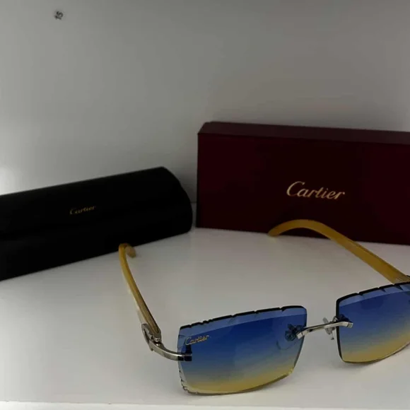 Cartier Sunglasses with Blue and Silver Accents - Picture 3 of 3